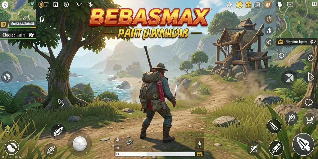 Tampilan gameplay BEBASMAX yang menakjubkan di dunia terbuka.