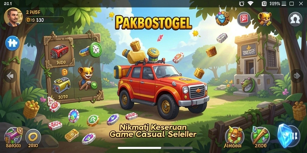Tampilan gameplay PAKBOSTOGEL yang seru dan penuh warna.