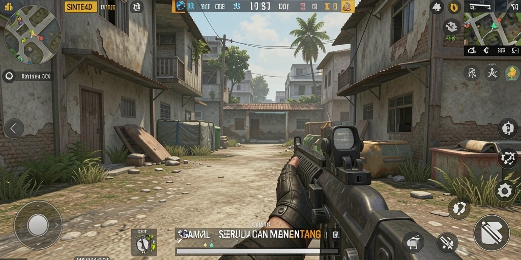 Tampilan gameplay SINTE4D yang menegangkan dan penuh aksi.